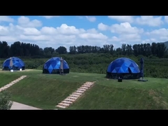 Outdoor Commercial Glamping Igloo House Rumah Kaca Tenda Geodesic Dome Tenda Dengan Kamar Mandi