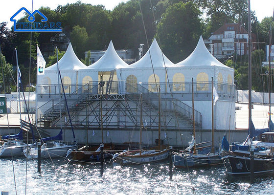 Beli Kerangka Aluminium Diperkuat 4x4m Tenda Pagoda Aluminium Fire-Retardant Canopy Clear Span untuk Pernikahan Mewah pembuatan online