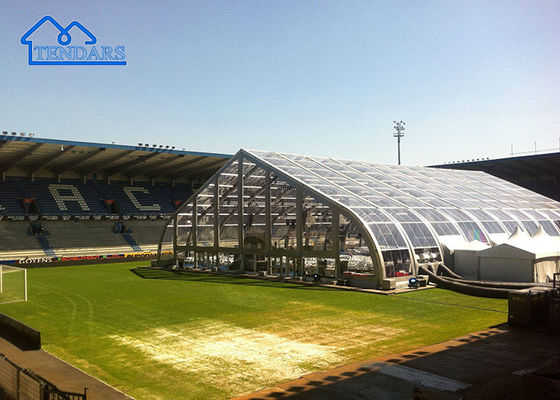 Beli Luxury Clear Aluminium PVC Party Clear Span Frame Curved Roof Tent Untuk Pernikahan pembuatan online