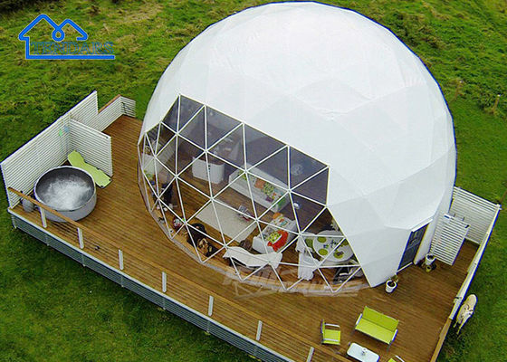 Beli Customized Dome Glamping Tent Hotel Mewah Dengan Tutup Atap PVC Pantai Eco Luxury Tent online manufacture