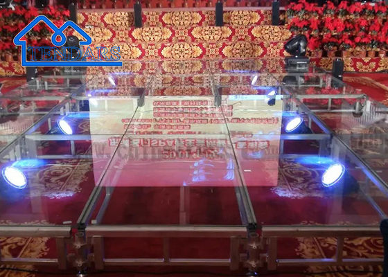 Beli Led Kustom Lantai Kaca Tempered Lampu Magnetik Pesta Pernikahan Piksel Led Panggung Tari Truss pembuatan online