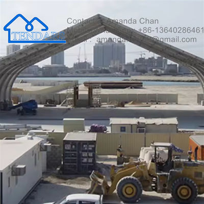 Beli Outdoor Large Custom Aluminium Alloy Temporary Storage Marquee Tent Curved Shape Tent online manufacture