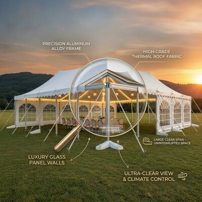 Beli Pesta Gala Perusahaan Tenda Marquee Clear-Span ABS Solid Panel Dinner Canopy Struktur pembuatan online