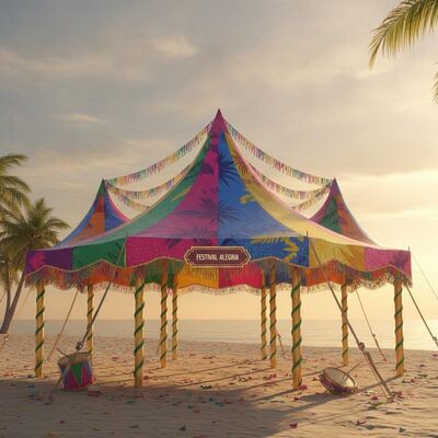 Beli Tenda Tenda Pesta Festival Latin Karnaval Brasil Acara Samba Warna Cerah Struktur Kanopi Perayaan Amerika Selatan pembuatan online