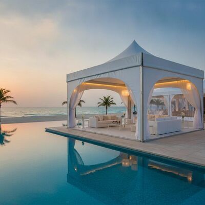 Beli Resort Pantai Mewah Pantai Acara Pesta Marquee Tent Anti Korosi Perlindungan UV untuk Tempat Pantai UEA pembuatan online