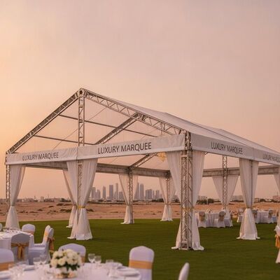 Beli Luxury Aluminium Frame Party Marquee Tent UV Resistant PVC Roof Cover untuk Kuwait Outdoor Wedding Receptions pembuatan online
