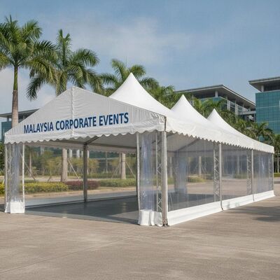 Beli Tenda Tenda Pesta Premium Bingkai Aluminium Kanopi PVC Tahan Air untuk Acara Pameran Perusahaan Malaysia pembuatan online
