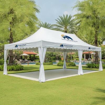 Beli Custom Branded Party Marquee Tent OEM Logo Print Thailand Perhotelan Acara Sewa Canopy Promosi pembuatan online