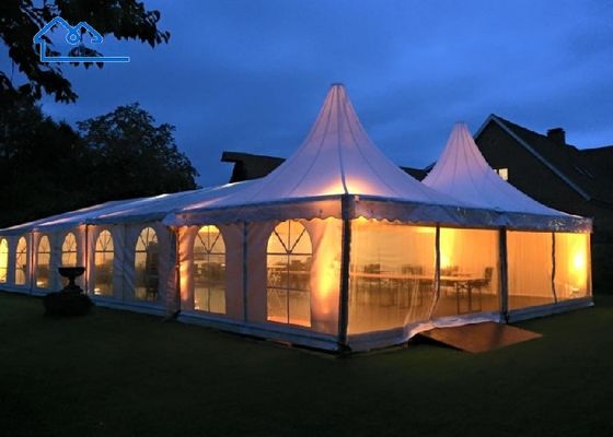 Custom Permanent Party Marquee Tents Putih Untuk Acara Luar Ruangan Luxury Party Marquee