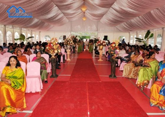 Aksesoris Tenda Pesta Dinding Samping PVC Ukuran Standar Steel Ground Bar Mudah Dipasang untuk Tenda Pesta