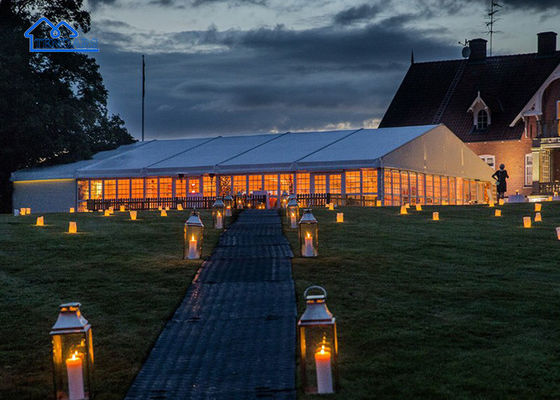 Fire-Retardant Lawn Party Marquee Tents Reinforced Alloy Frame Removable Sidewall PVC Canopy Struktur