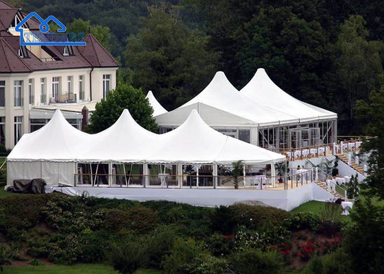 Bergaya Customized Outdoor Terbaik Tenda Pernikahan Acara Pernikahan Anti UV Snow Load 0.3KN/sqm