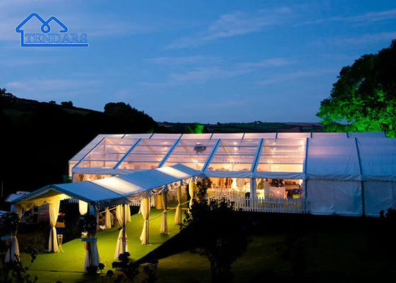 Pemandangan Luar Lawn Sunshade Wedding Tent Marquee Besar Transparan Terbaik Murah Canopy