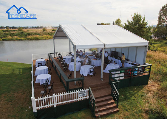 Leisure Goft Putih Jelas Span Struktur Canopy PVC Kain Pesta tenda Marquee