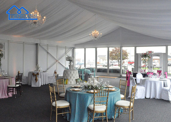 Outdoor Ultraviolet-Buktinya Aluminium Frame Kaca Tembok Partai Tenda Pernikahan Trade Show Tent Untuk Dijual