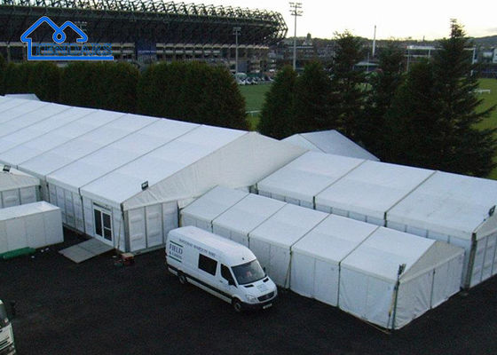 Tenda penyimpanan gudang komersial musim dingin tahan air warna putih tenda permanen luar ruangan