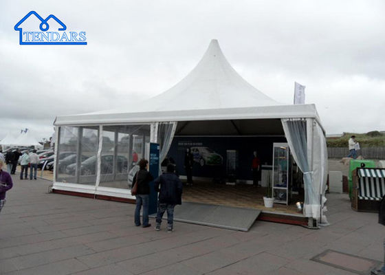 Waterproof White High Wind Resistant Transparent Pagoda High Peak Tents Untuk Acara