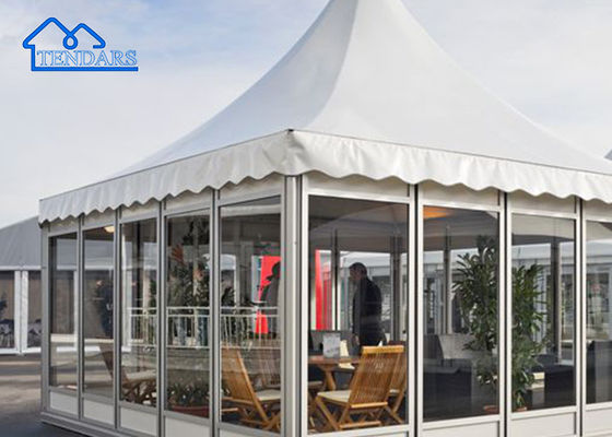 Hot Outdoor Tent Pop, Perayaan yang tahan lama Pagoda Tent dengan dinding kaca Struktur komersial luar ruangan