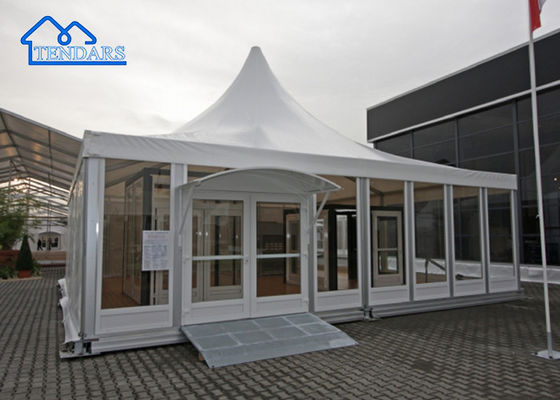 Perlindungan UV Putih, Tenda Pagoda Aluminium Penampungan Kanopi Taman Tahan Api