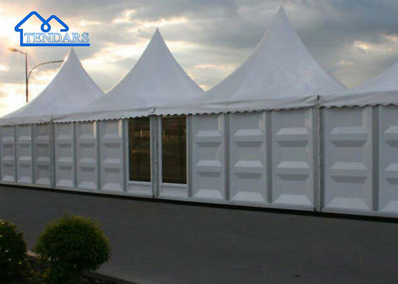 Paviliun Canopy Pagoda Aluminium Waterproof Event High Peak Tent With Glass Wall Untuk Resort
