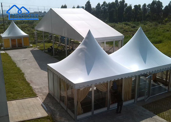 Tenda pesta dinding kaca untuk acara atau pameran perdagangan komersial di luar ruangan