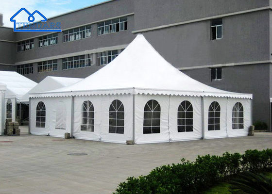 Tenda Pameran Aluminium Putih atau Warna Custom Tenda Pameran Perdagangan Pagoda PVC Putih