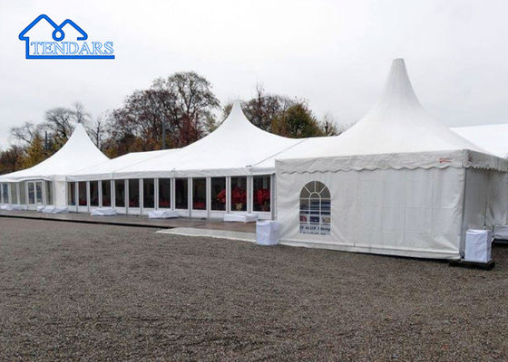 Tenda Pernikahan Tenda Pagoda Puncak Tinggi Seluler Tahan Hujan 100% Kustom