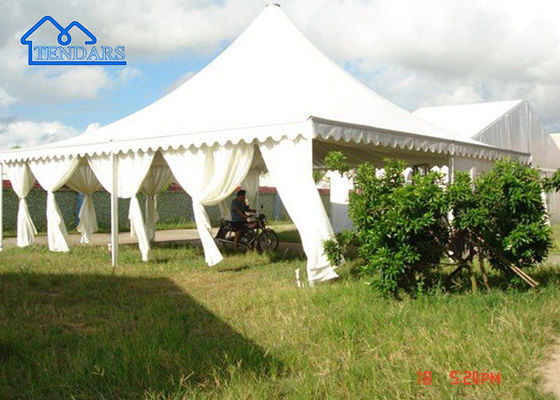 Tenda Pesta Pagoda Kanopi Tahan Air Bingkai Paduan Aluminium Kain PVC Kustom Berkualitas