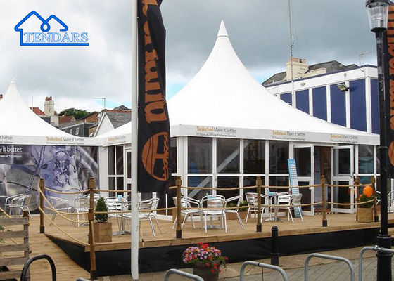 Custom Baja Aluminium Putih PVC Taman Pagoda Marquee Tent Struktur komersial luar ruangan