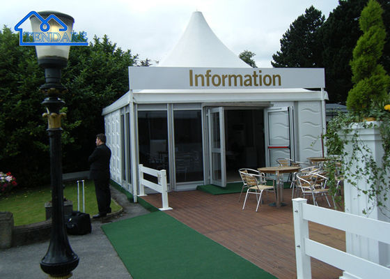 Custom Color PVC Aluminium Frame Marquee Pagoda Tent Salju Beban 75kg/sqm