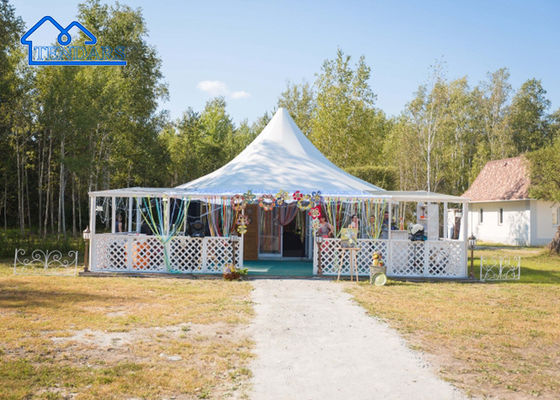 Aluminium Wedding Pagoda Pantai Tent Waterproof PVC Cover Pameran Kain PVC Pesta Pagoda Tent