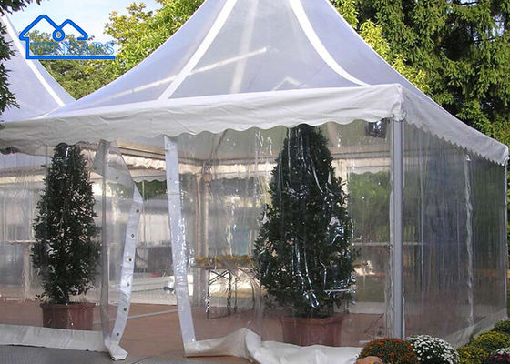 Outdoor Custom Gazebo Musim Panas Kain PVC Putih Bingkai Aluminium Tenda Pagoda Tenda Paviliun Taman