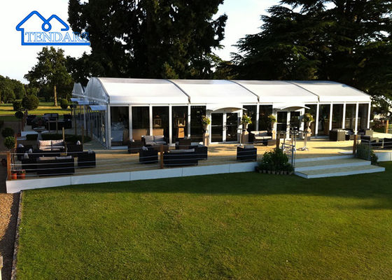 12x12m Arcum Tent Galvanized Steel Arc Shape Kain tahan UV untuk acara elegan
