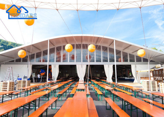 10x15m Waterproof PVC Cover Arcum Tent Aluminium Alloy Frame Beban Salju untuk Gala Perusahaan
