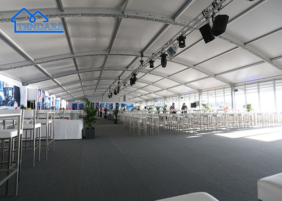Rangka Paduan Diperkuat Tenda Arcum 8x10m Bentuk Busur Kanopi Tahan Api untuk Acara Elegan