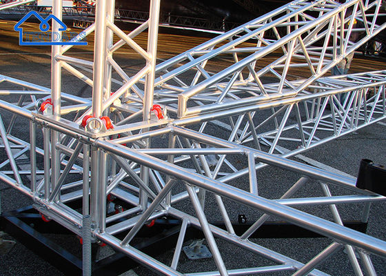 Perak Koncert panggung pencahayaan Truss Dengan bentuk lingkaran segitiga persegi Aluminium paduan Truss Frame Desain