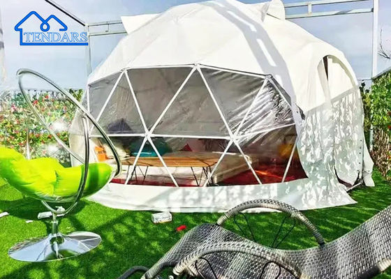 Tenda Hotel Glamping 3m Dia Terisolasi Rangka Baja Galvanis Kain Tahan Air untuk Perkemahan Safari