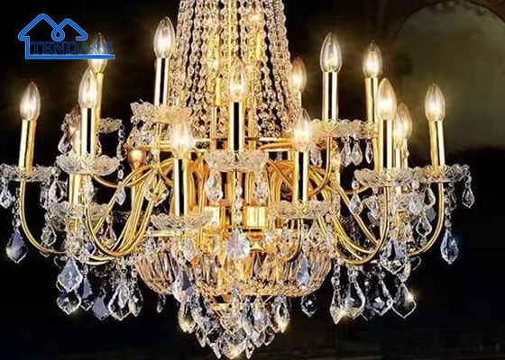 Creative Party Tent Aksesoris Langit-langit Suasana Mewah Crystal Chandelier Tenda Luar Ruangan Dengan Lampu