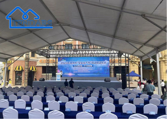 Dinding Kain PVC Bingkai Aluminium Tenda Acara Mewah Kanopi Komersial Pembersihan Mandiri