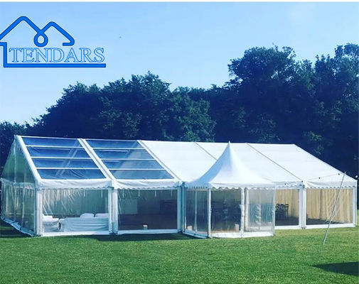 Tenda Tenda Pernikahan Ekstensi Tak Terbatas Tempat Penampungan Acara Luar Ruangan Desain Kanopi Modular yang Dapat Diperluas