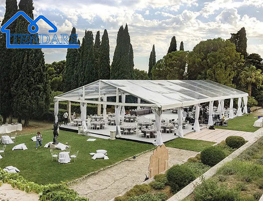 A Shape Wedding Party Acara Rumah Tenda Aluminium Besar Dengan Lapisan Tenda Pernikahan Murah