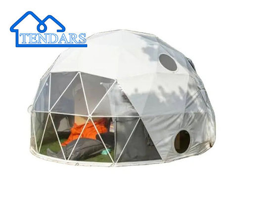 Desain Logo Custom Outdoor Geodesic Camping Wind Wall Glamping Dome Tent