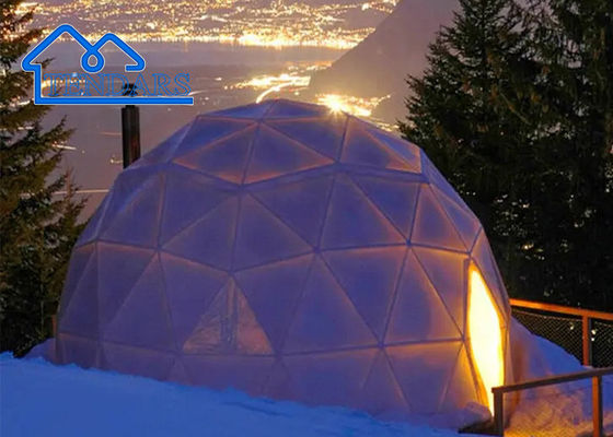 Empat Musim Custom Waterproof Outdoor Glamping Hotel Living Dome Tent Untuk 2-3 Orang