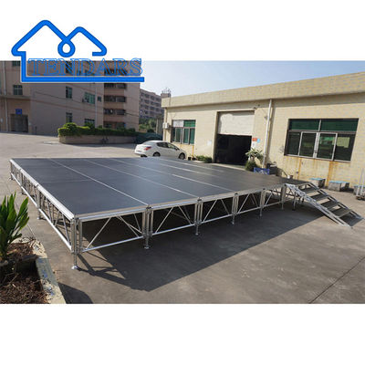 Bentuk yang dapat disesuaikan Aluminium Stage Wedding Stage Event Stage System Dengan Rak Atap Untuk Konser dll