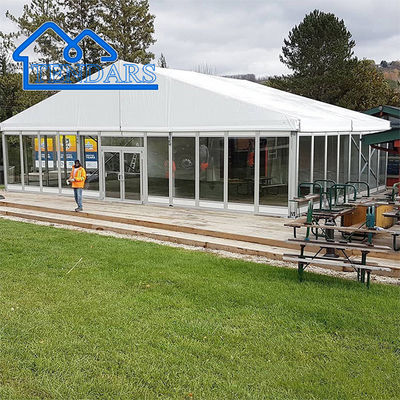 Tenda Acara Pameran Pesta Pernikahan Bingkai Aluminium Dinding Kaca Untuk Pertemuan 500 1000 Tempat Duduk