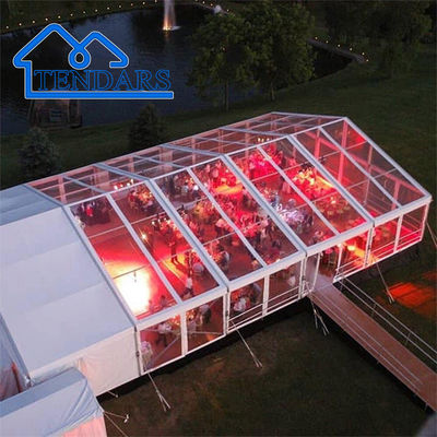 Kerangka Aluminium Spanser Partai Marquee Tents PVC transparan Acara Pernikahan Ulang Tahun Canopy Struktur