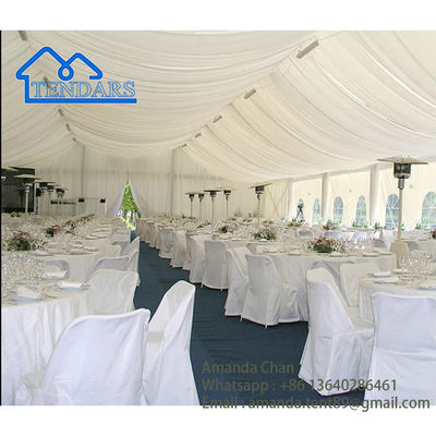 Putih Elegan Taman Partai Marquee Tents Galvanis Kerangka PVC Kain Canopy Struktur