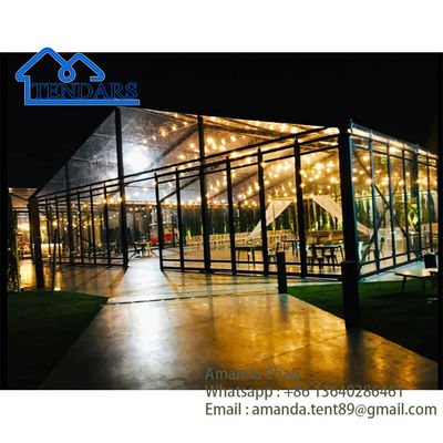 Tenda luar untuk pernikahan dan perayaan dinding kaca jelas, tenda pesta yang indah