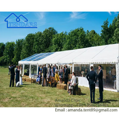 Clear-Span Birthday Party Marquee Tent Waterproof PVC Aluminium Alloy Frame Kompak Canopy Struktur