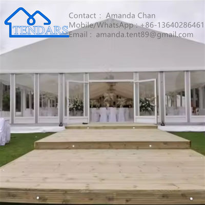 Mudah Untuk Menginstal Outdoor Putih PVC Aluminium Wedding Waterproof Tent Untuk Pernikahan